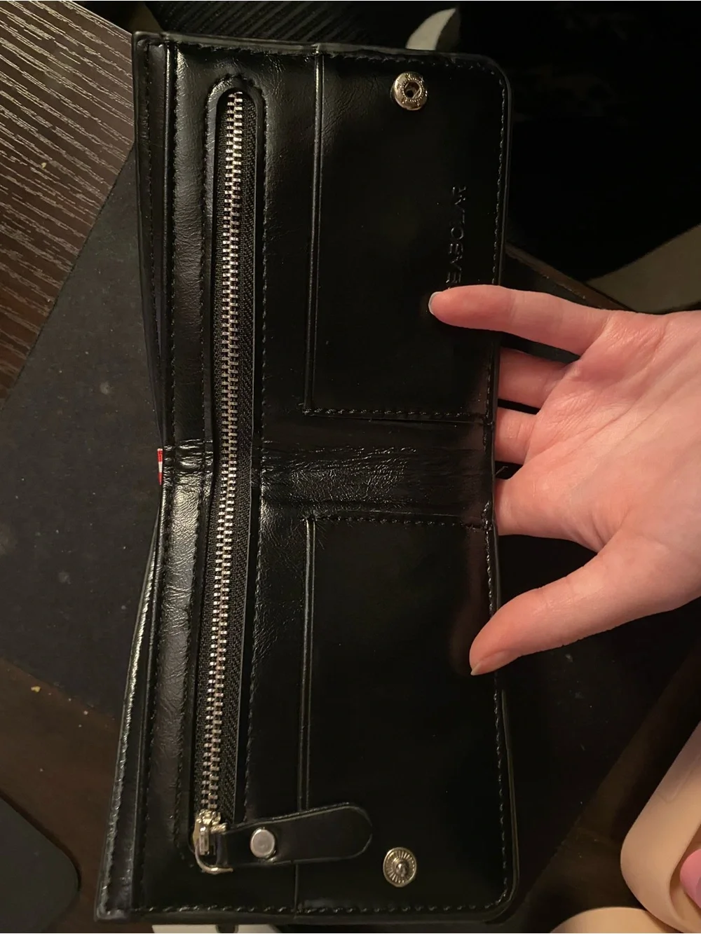 Deabolar Men's Black Leather Bifold Wallet